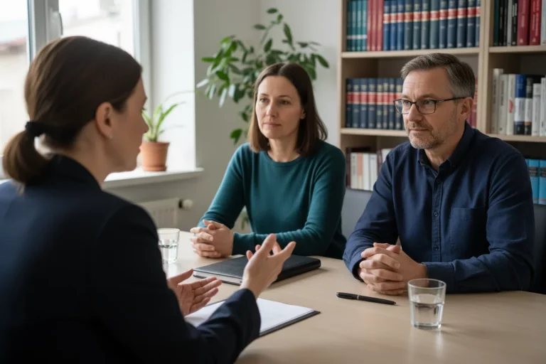 Familia reunida con asesora para consultoría legal en Tabernes Blanques sobre herencia