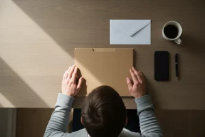 Abogado penalista en almassera cliente revisando caso